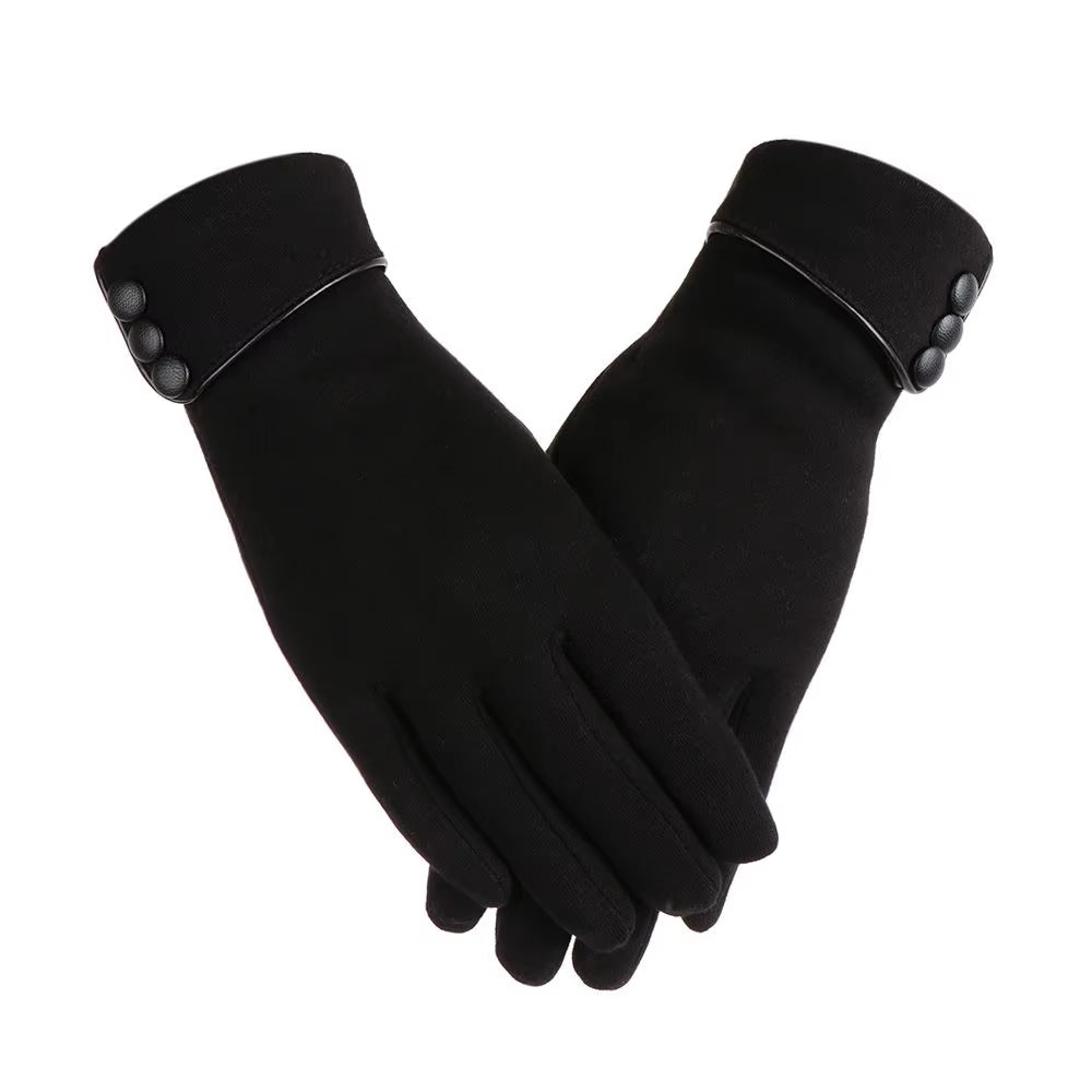 1Pair Women Winter Warm Gloves Touch Screen Fleece Lined Thermal Mittens Driving Ski Windproof Gloves