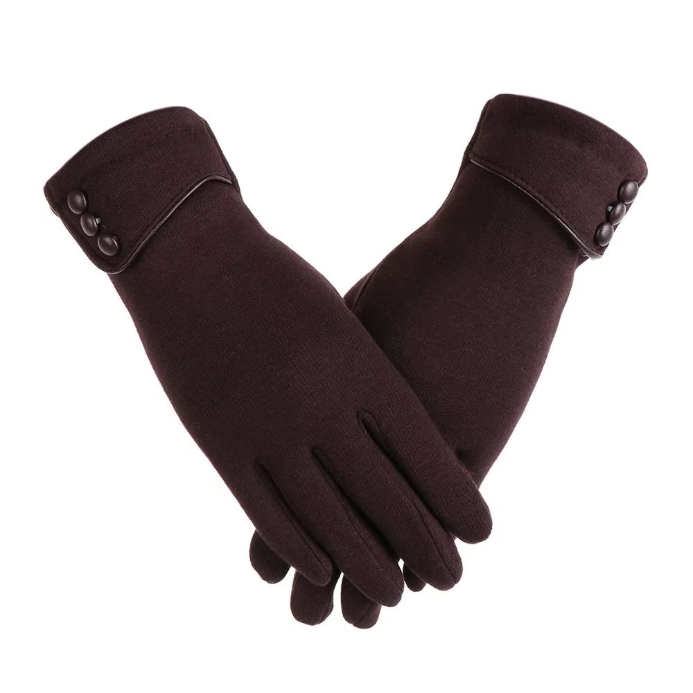 1Pair Women Winter Warm Gloves Touch Screen Fleece Lined Thermal Mittens Driving Ski Windproof Gloves