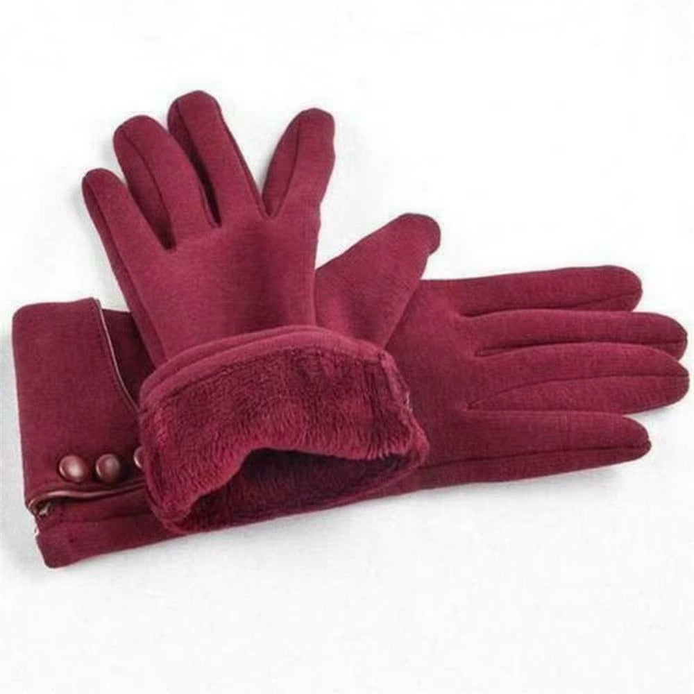 1Pair Women Winter Warm Gloves Touch Screen Fleece Lined Thermal Mittens Driving Ski Windproof Gloves